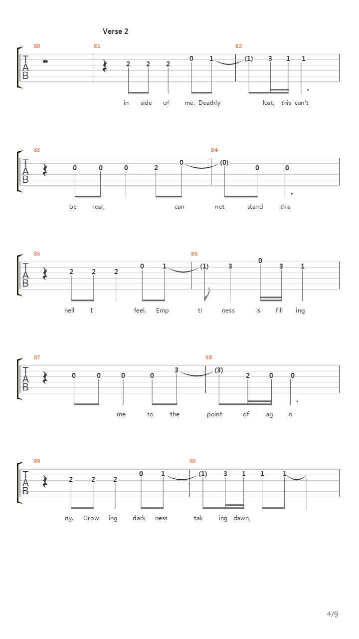 Fade To Black吉他谱