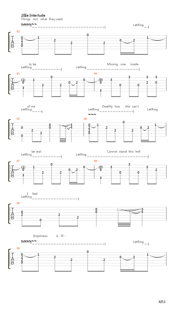 Fade To Black(10)吉他谱