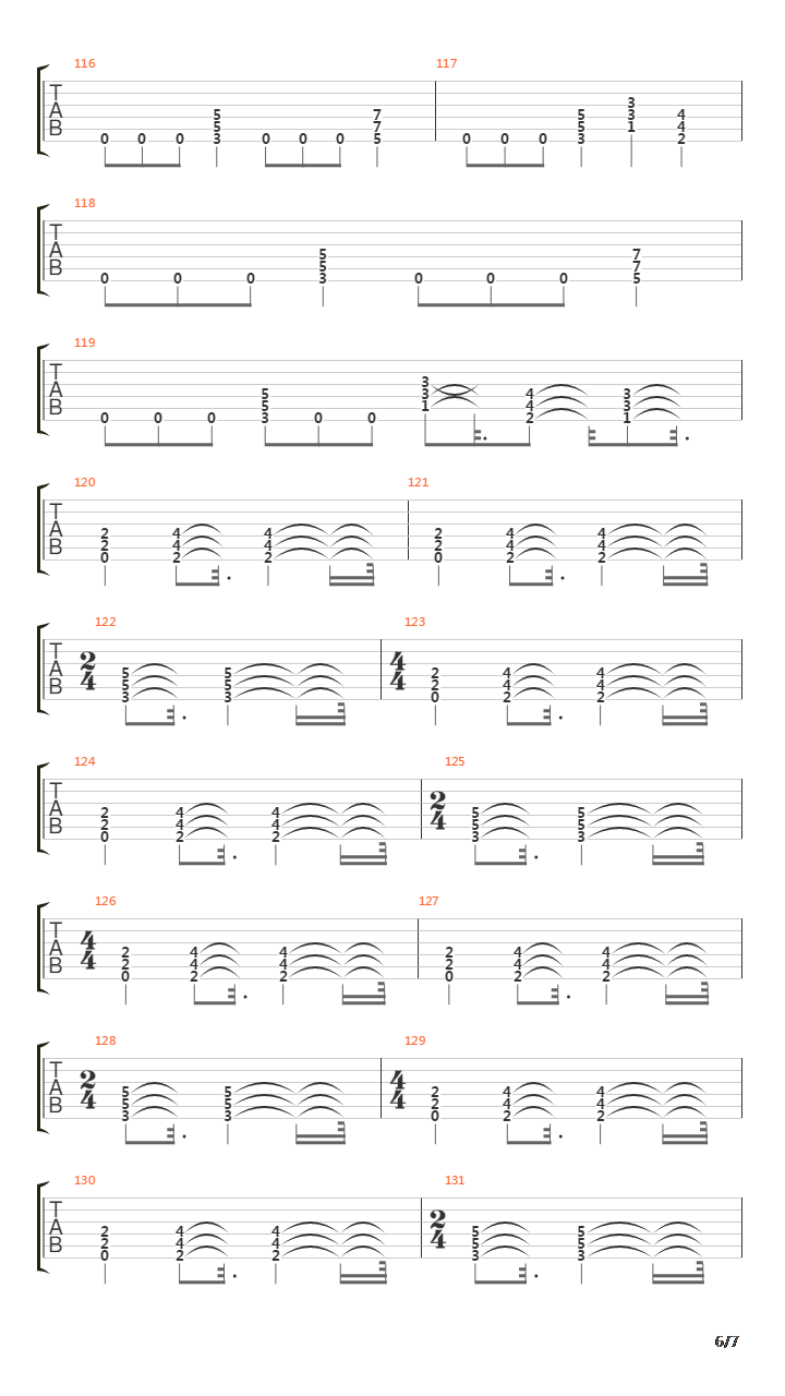 For Whom The Bell Tolls吉他谱