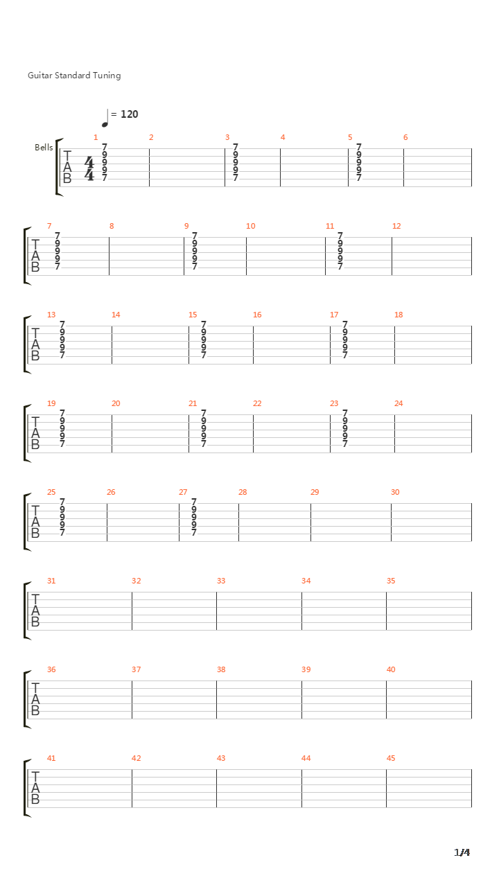 For Whom The Bell Tolls吉他谱