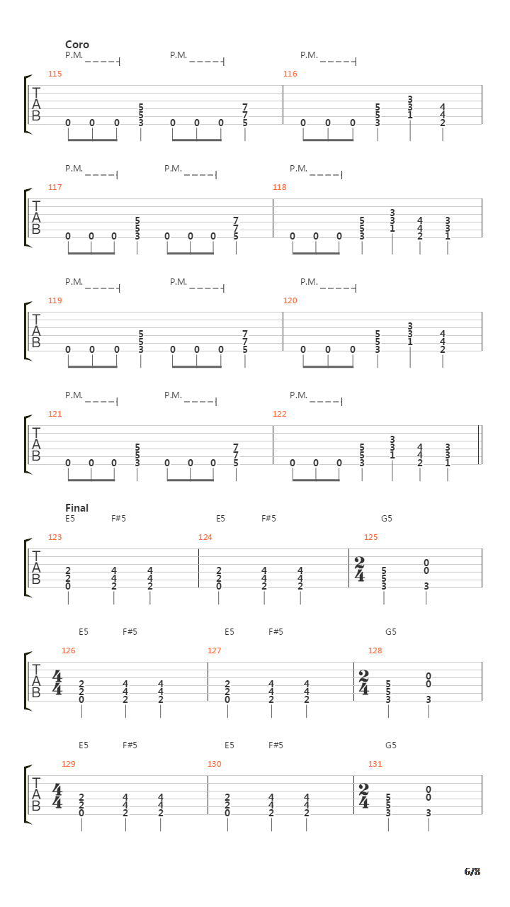 For Whom The Bell Tolls吉他谱