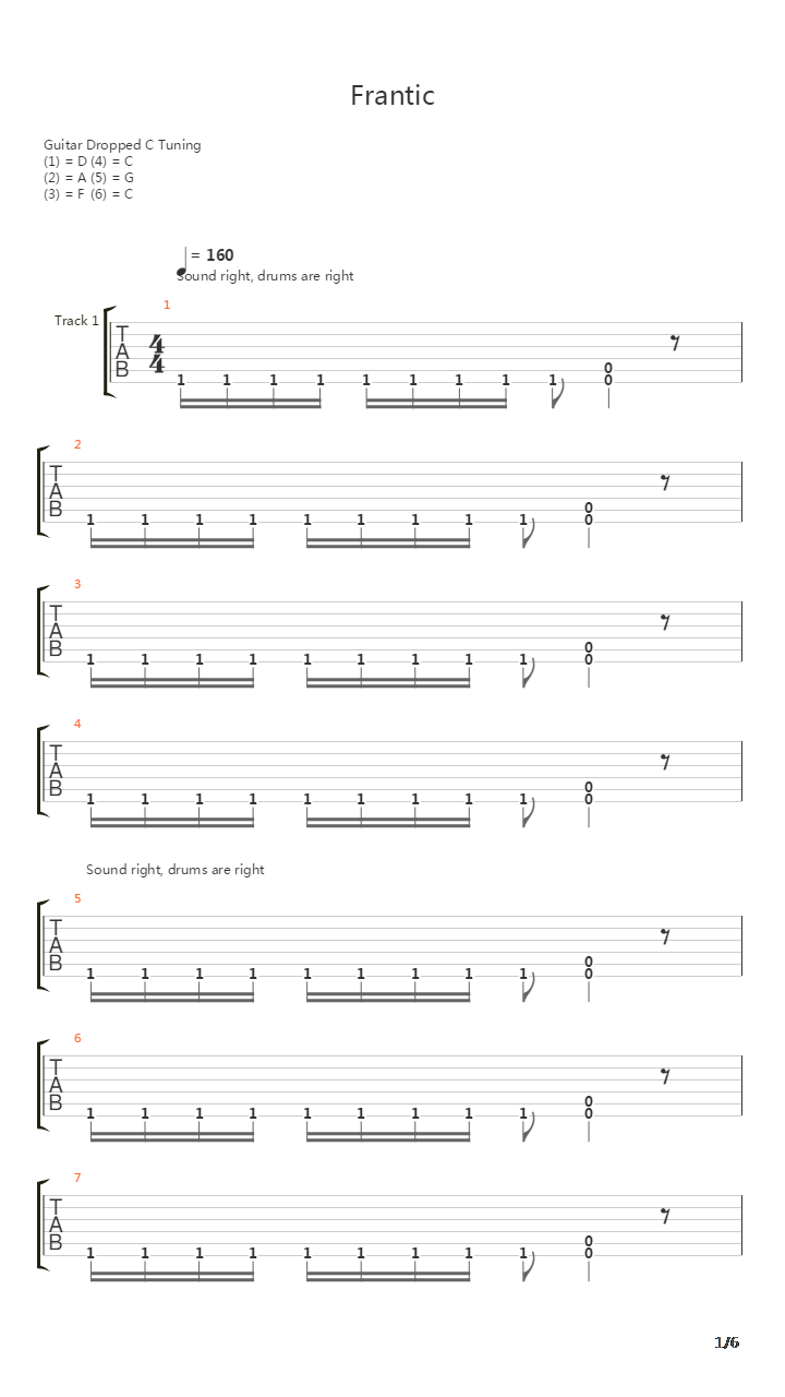 Frantic吉他谱