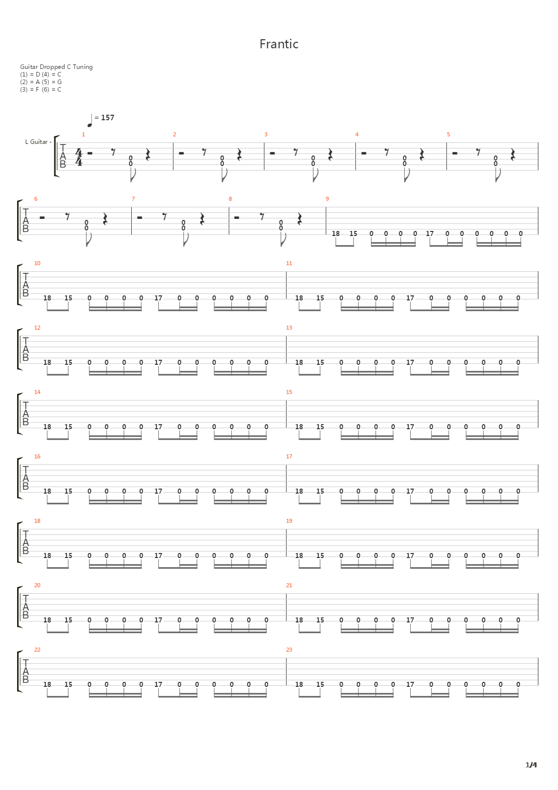 Frantic吉他谱