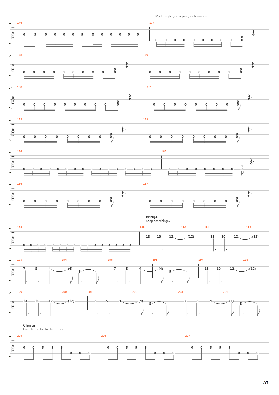 Frantic吉他谱