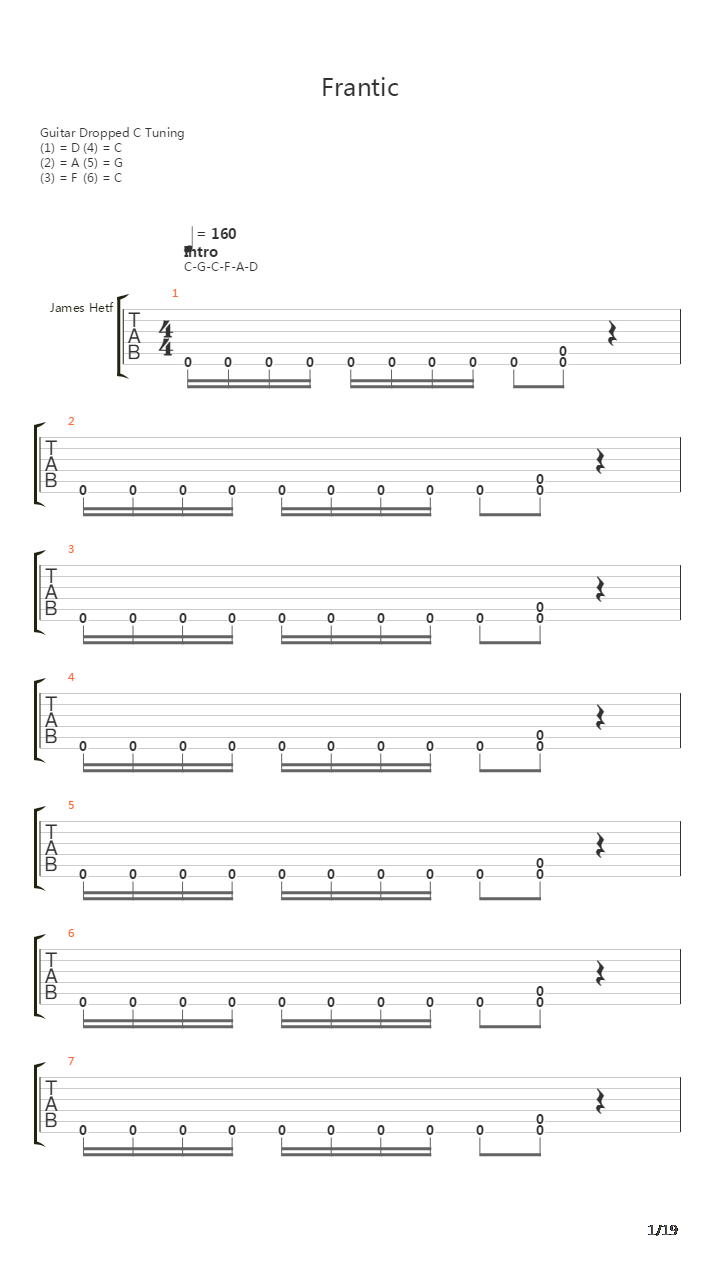 Frantic吉他谱