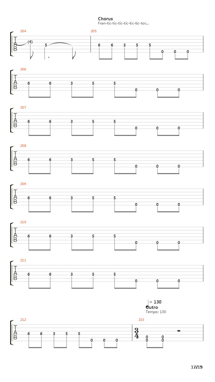 Frantic吉他谱