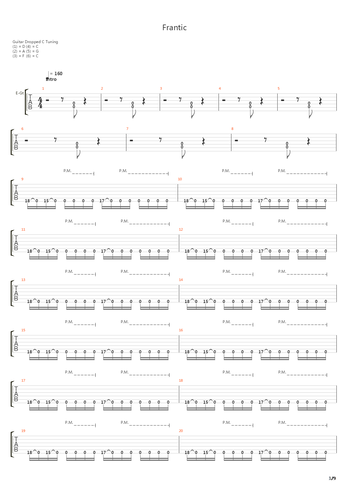 Frantic吉他谱