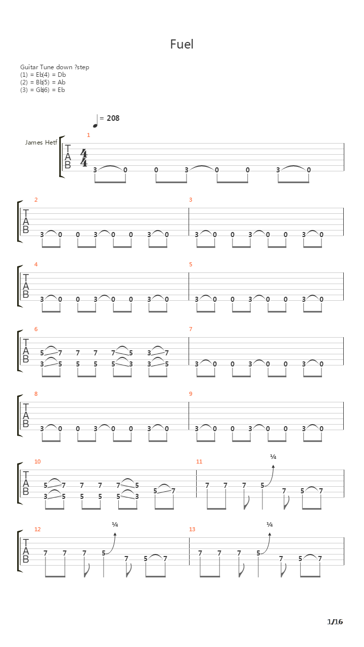 Fuel吉他谱