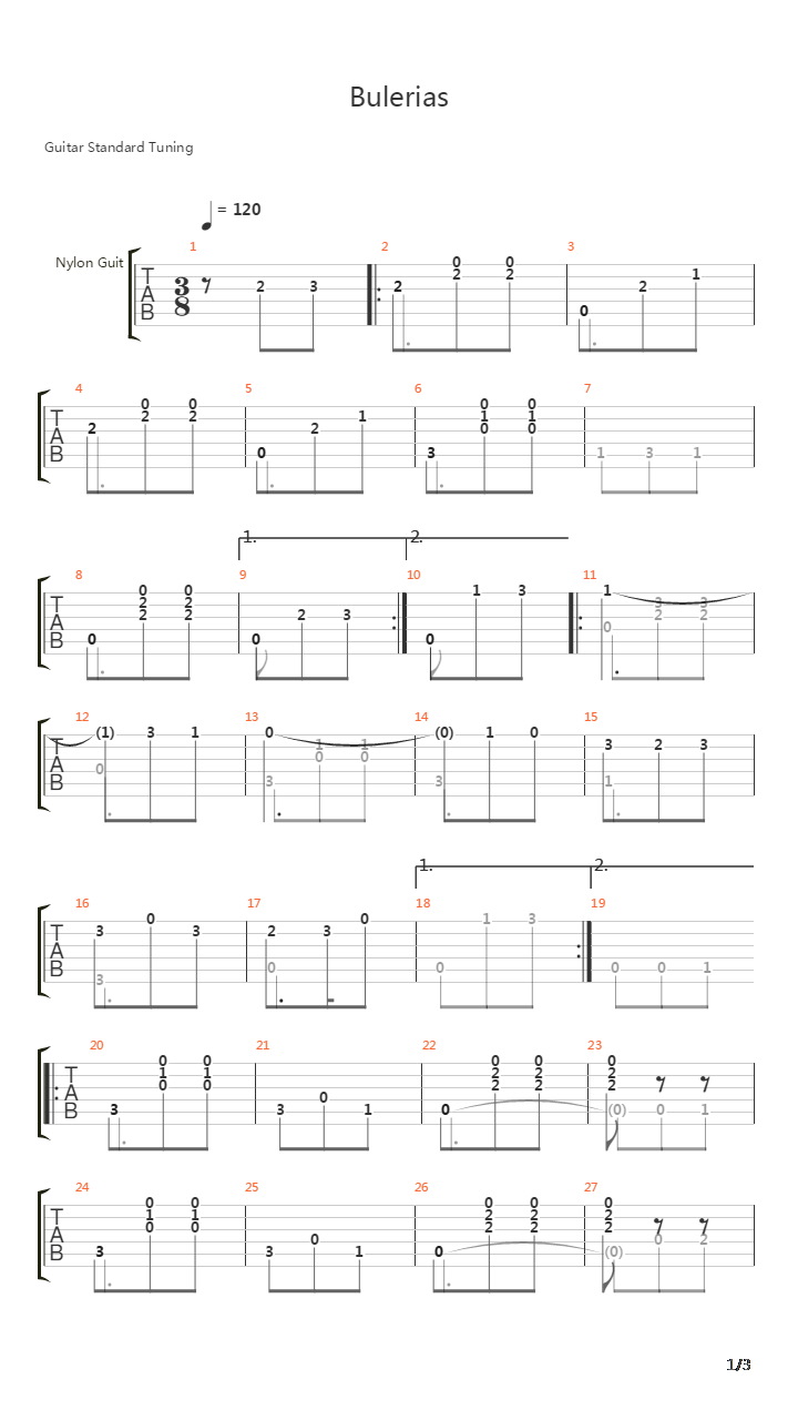 Bulerias吉他谱