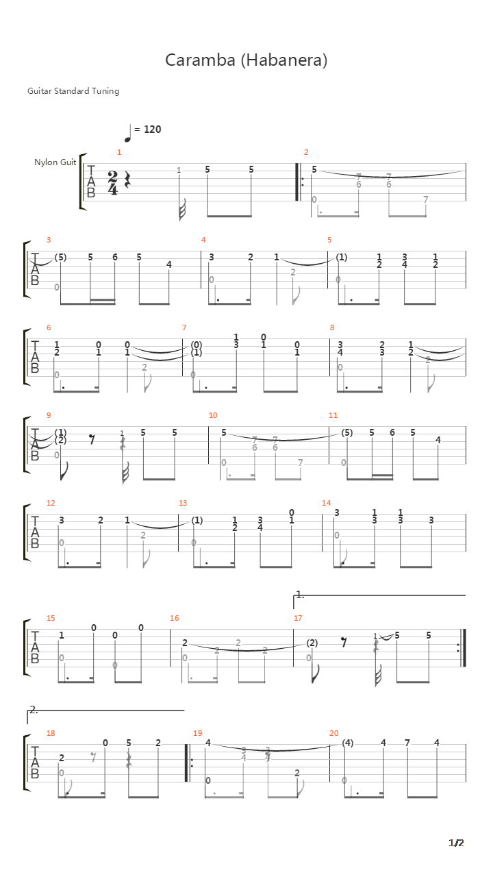Caramba (Habanera)吉他谱