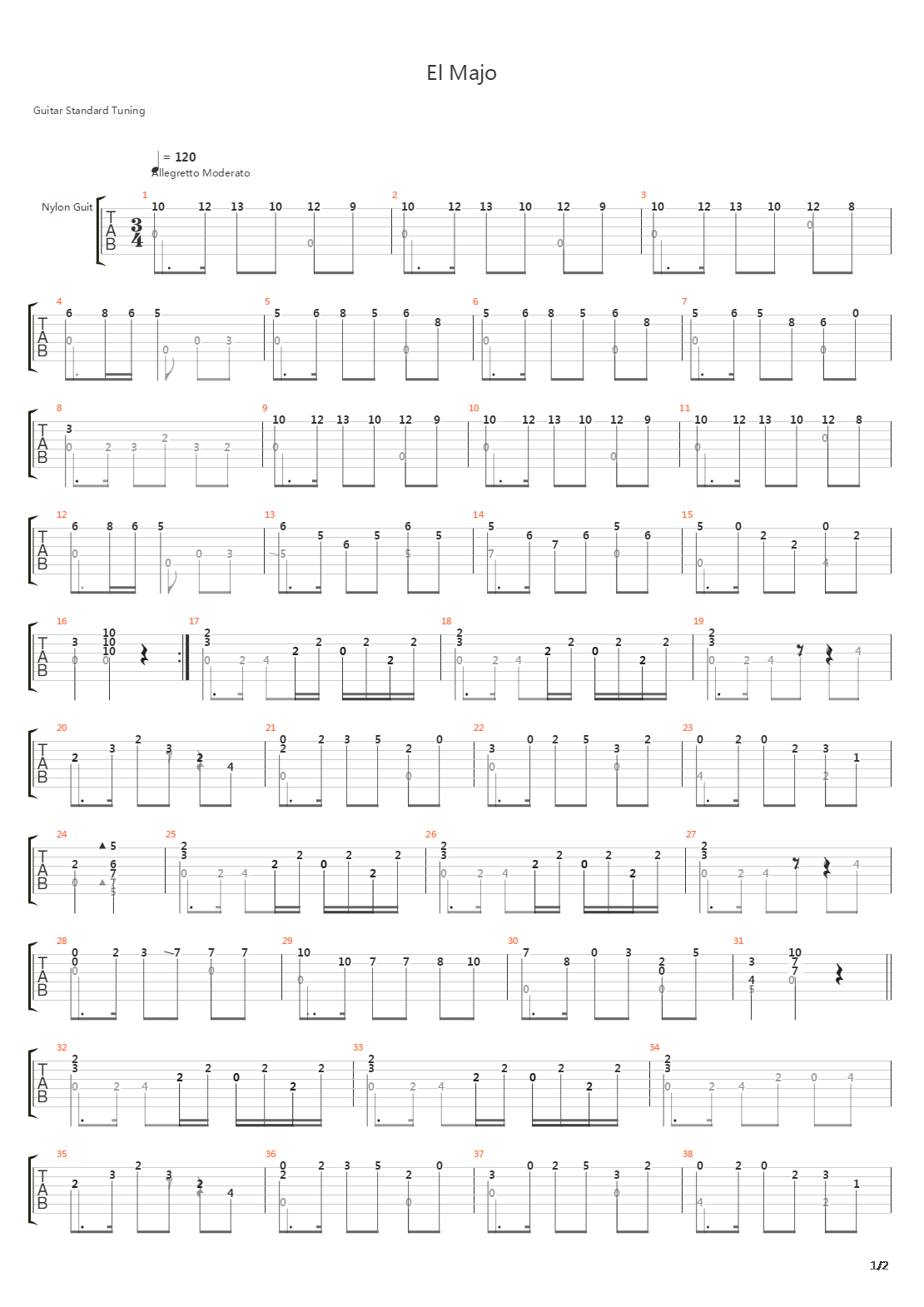 El Majo吉他谱