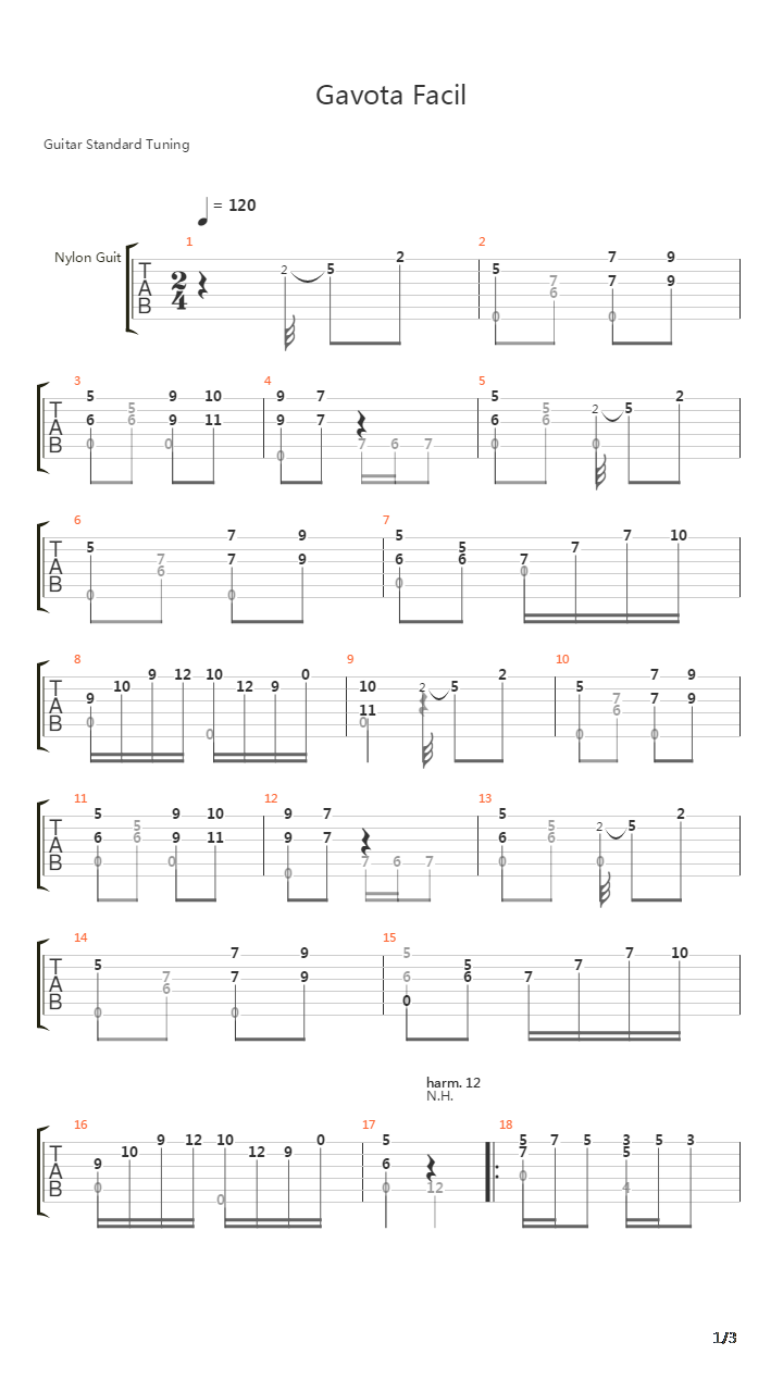 Gavota Facil吉他谱