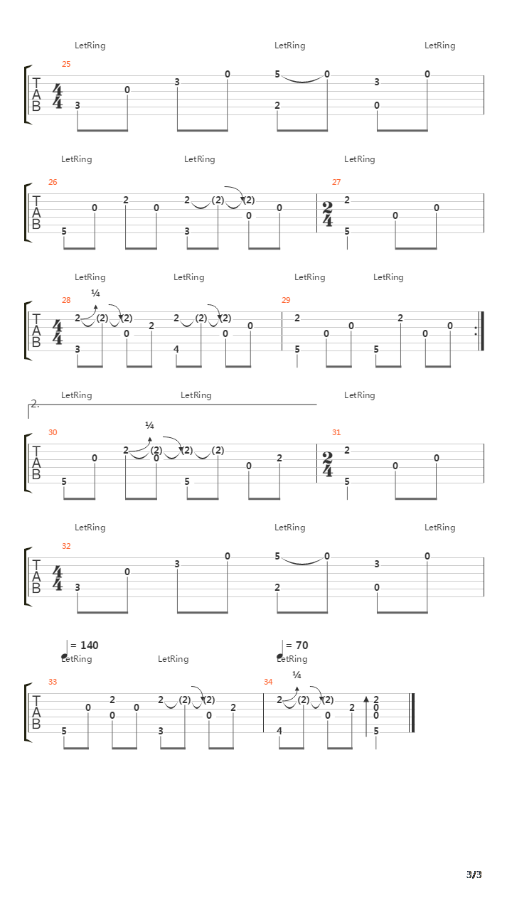 st fiacres revenge吉他谱