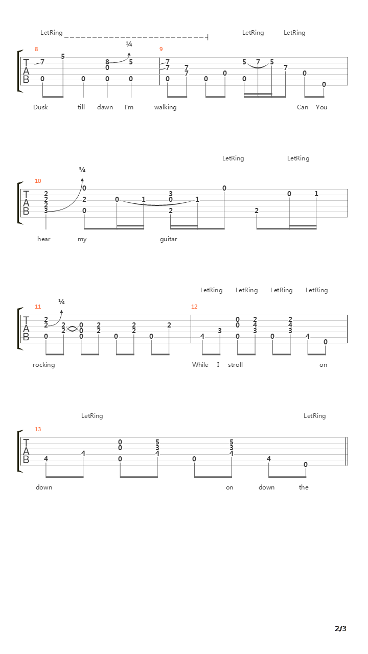 Strolling Down The Highway吉他谱