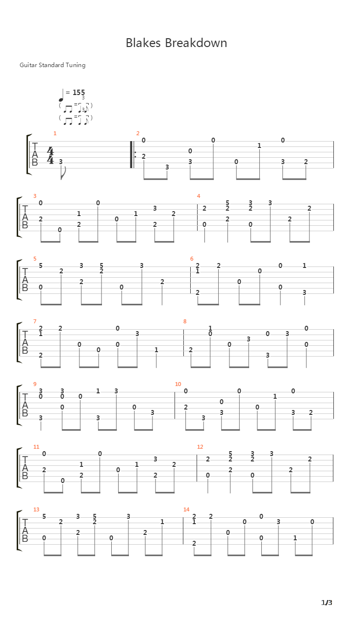 Blakes Breakdown吉他谱