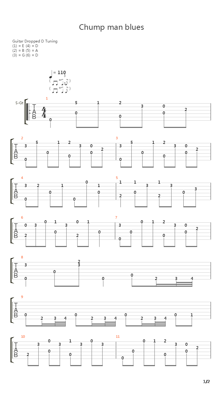 Chump Man Blues吉他谱