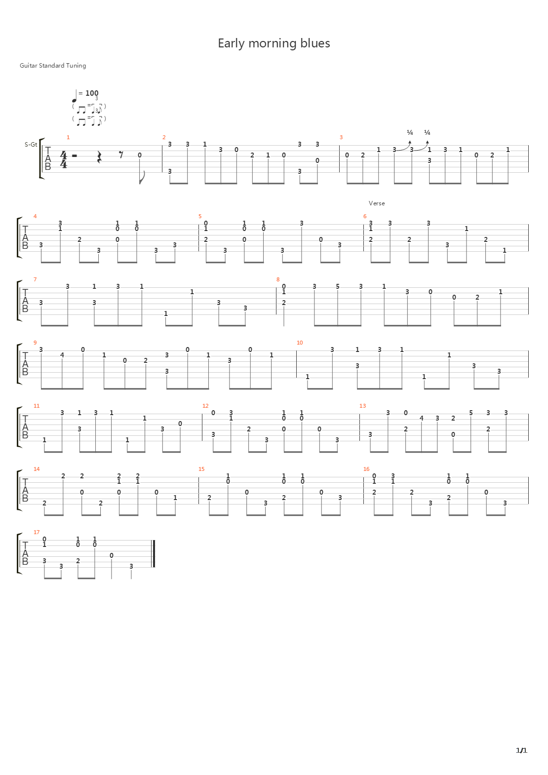 Early Morning Blues吉他谱