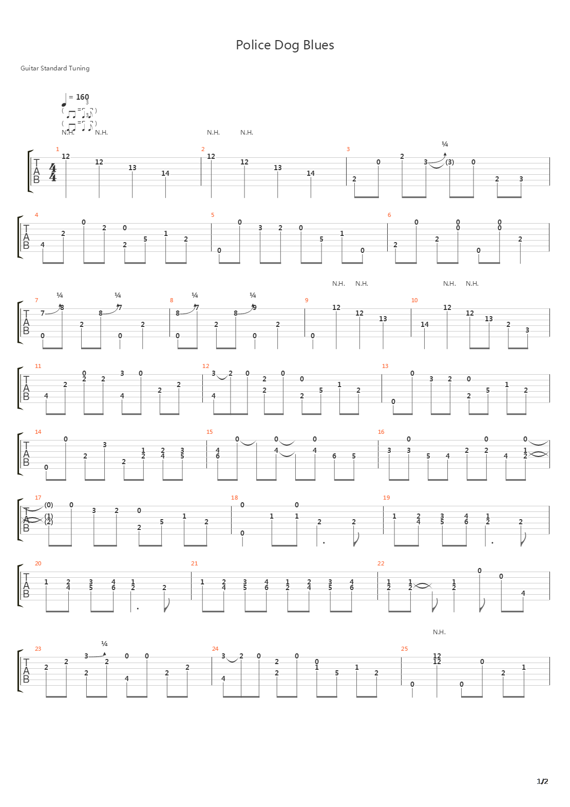 Police Dog Blues吉他谱