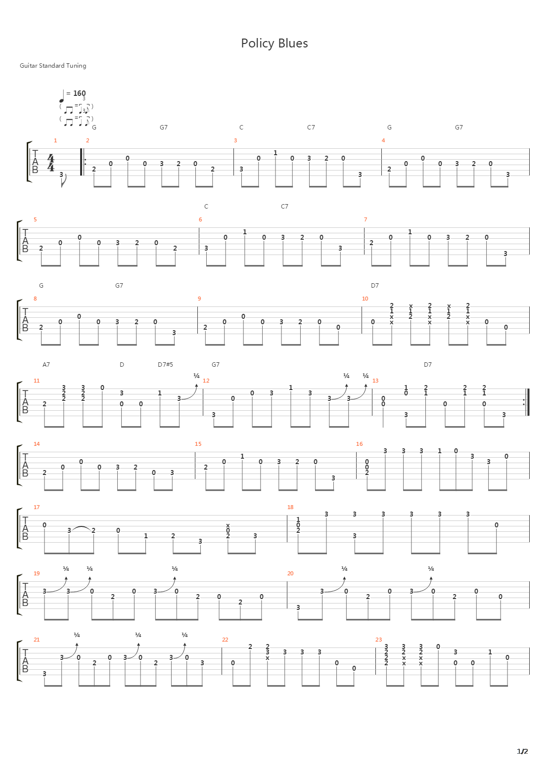 Policy Blues吉他谱