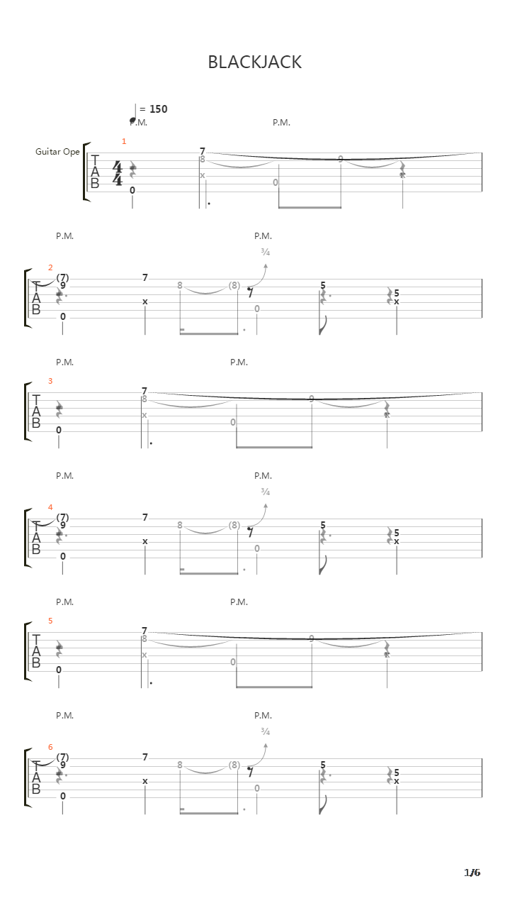 Blackjack吉他谱
