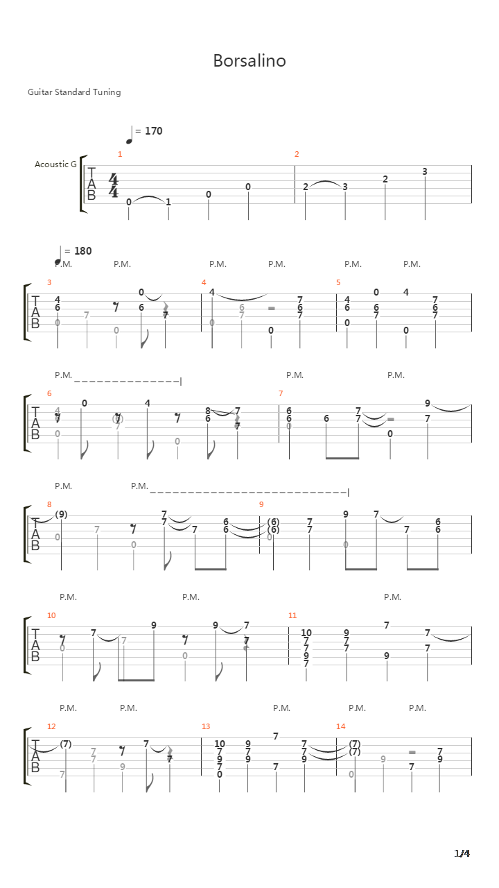 Borsalino吉他谱