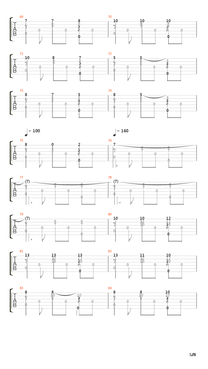 Cancion Triste吉他谱