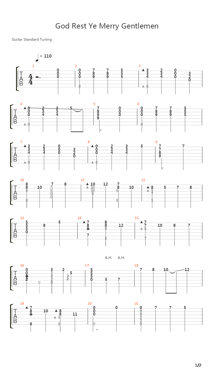 God Rest Ye Merry Gentlemen吉他谱