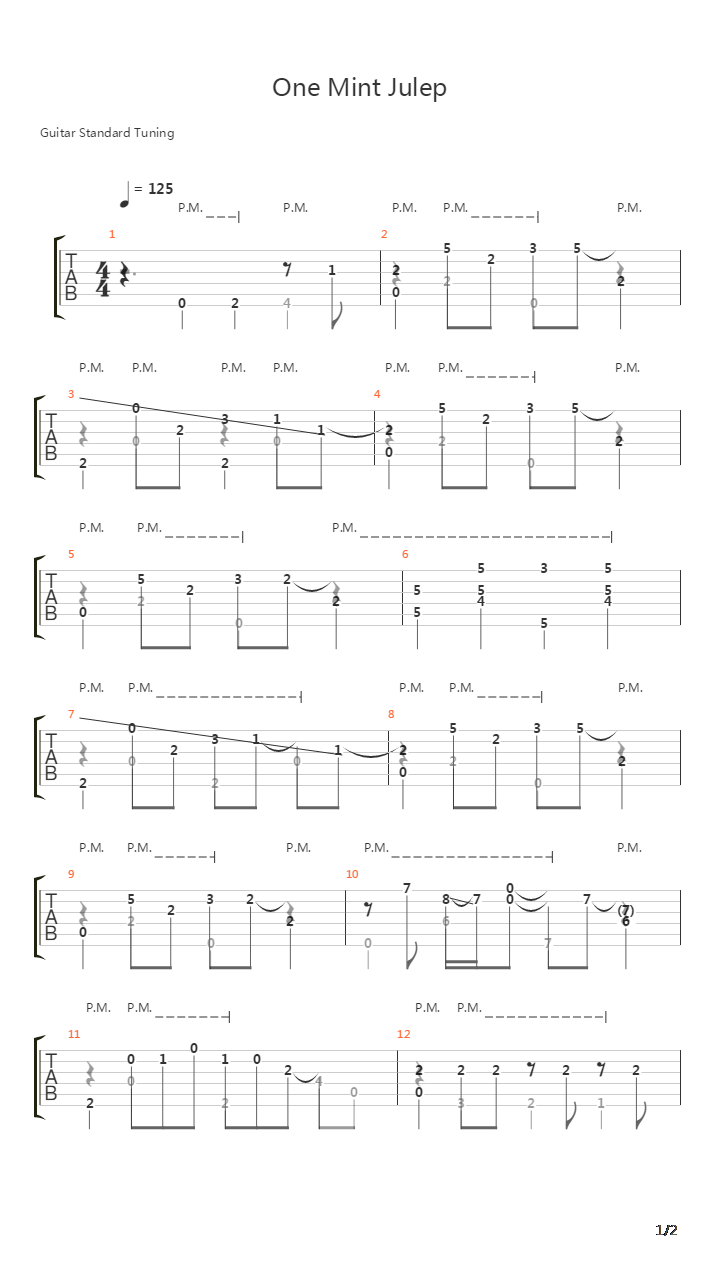 One Mint Julep吉他谱