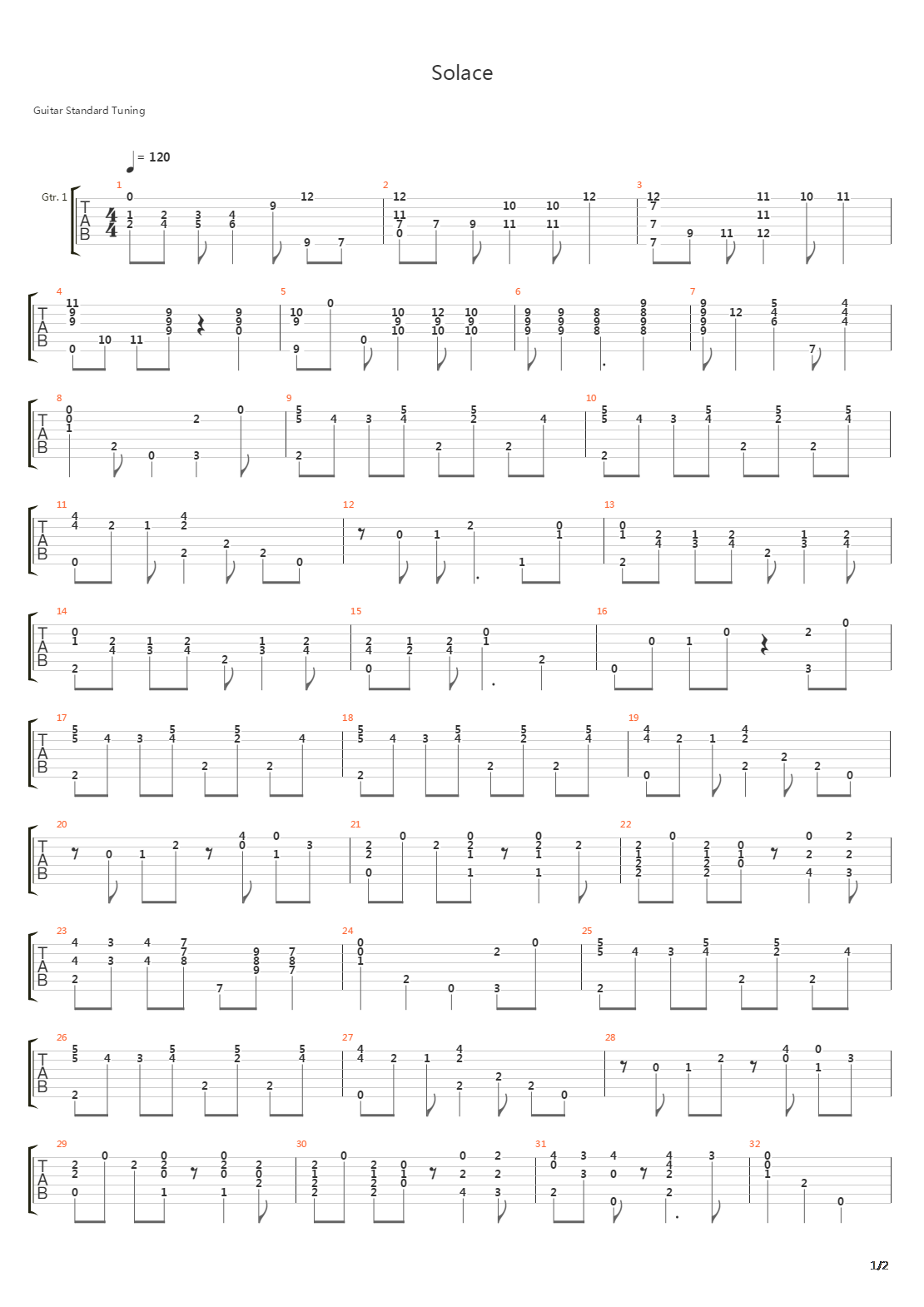 Solace吉他谱
