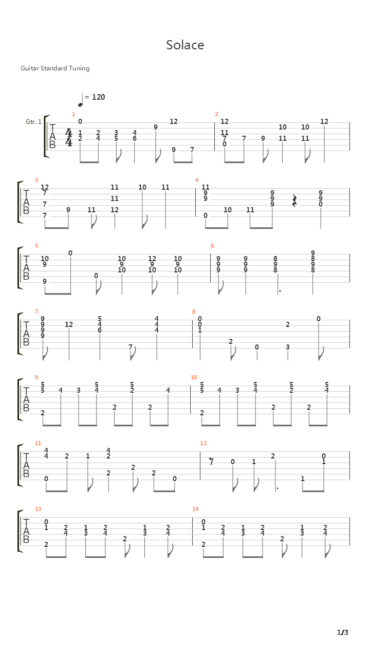 Solace吉他谱