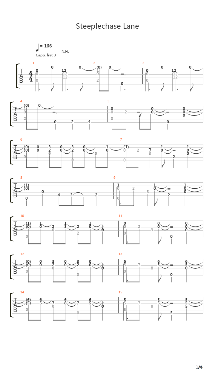 Steeplechase Lane吉他谱