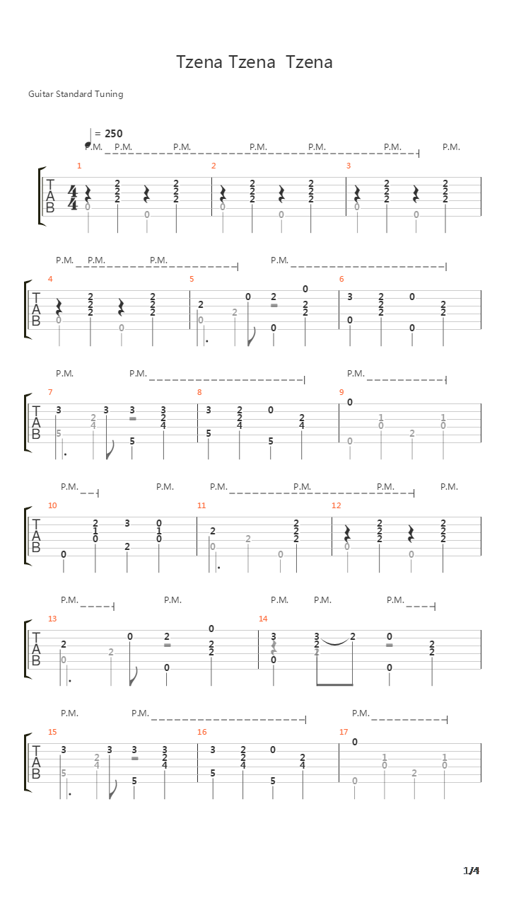 Tzena Tzena Tzena吉他谱