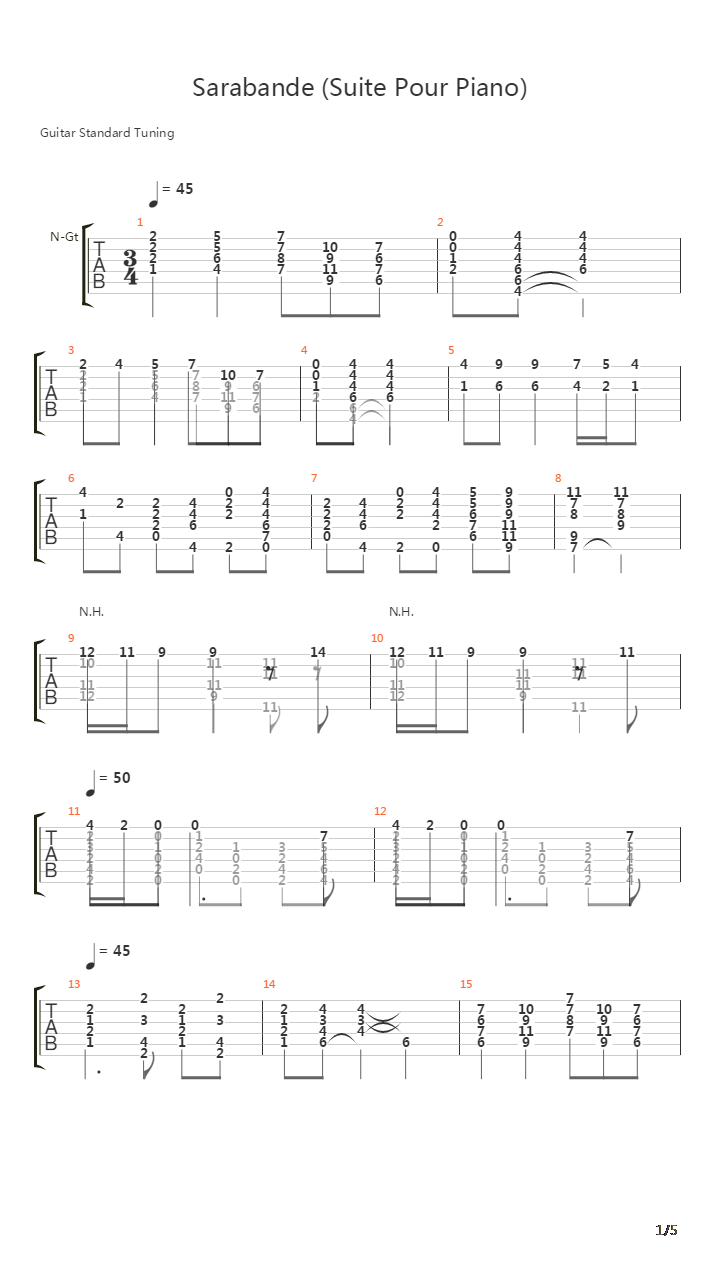 Sarabande吉他谱
