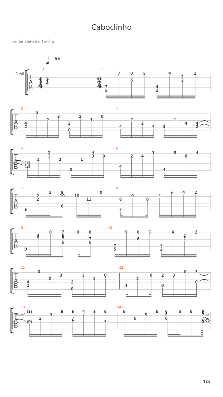 Caboclinho吉他谱