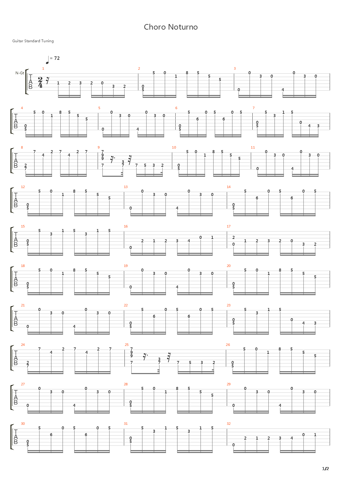 Choro Noturno吉他谱