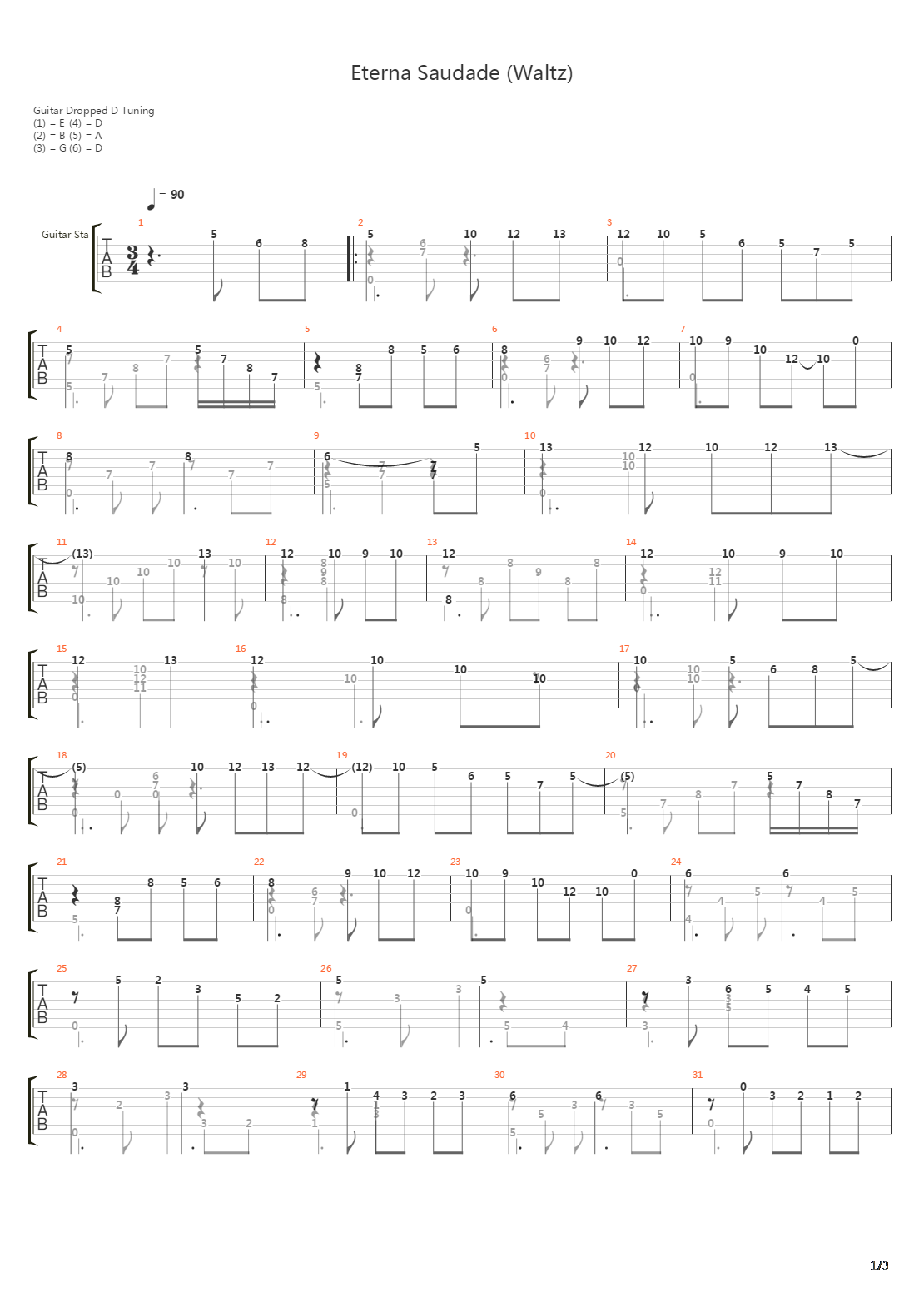 Eterna Saudade吉他谱