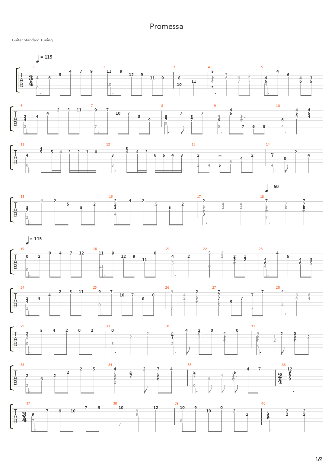 Promessa吉他谱