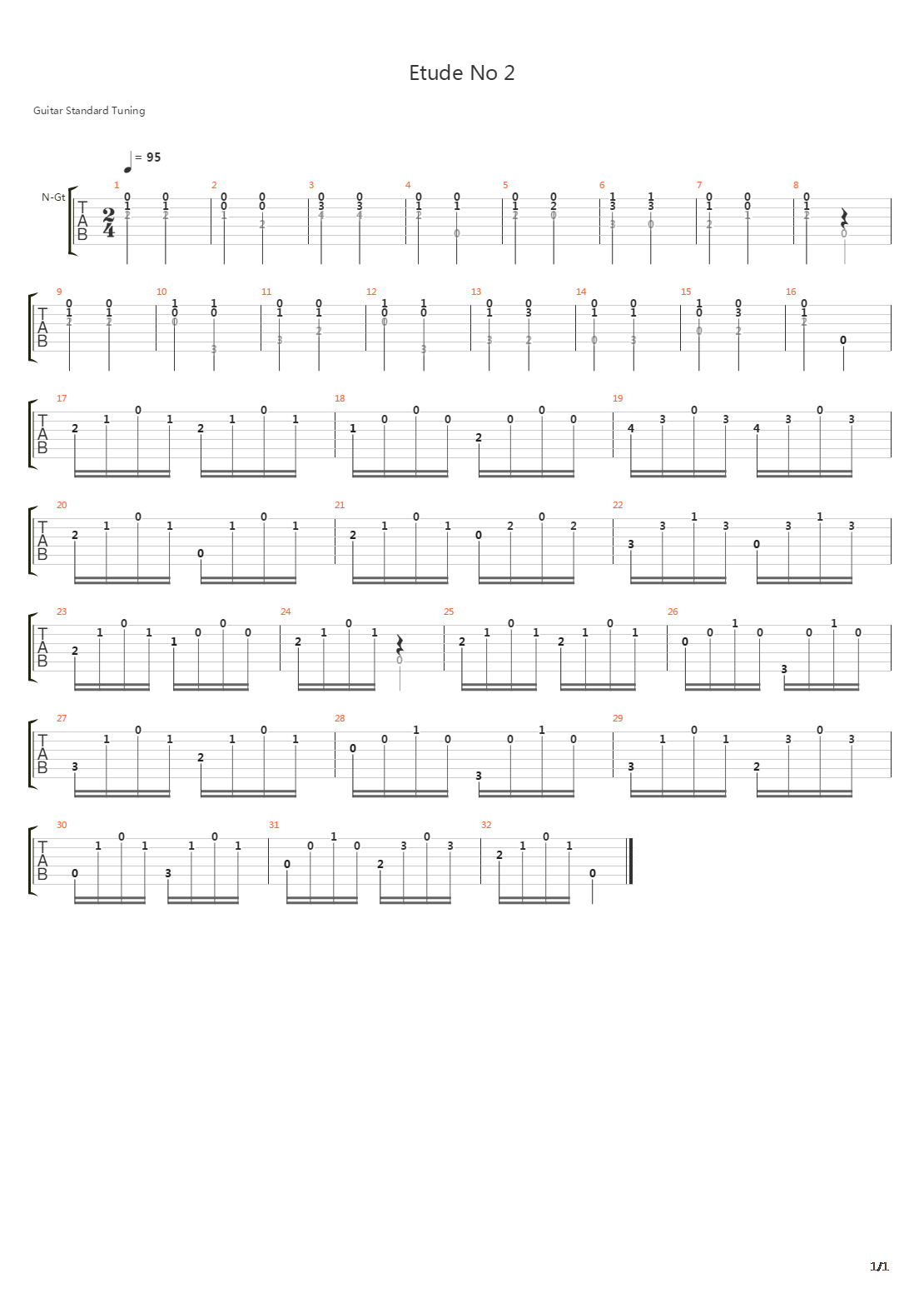 Etude No 2 Metodo Primera吉他谱