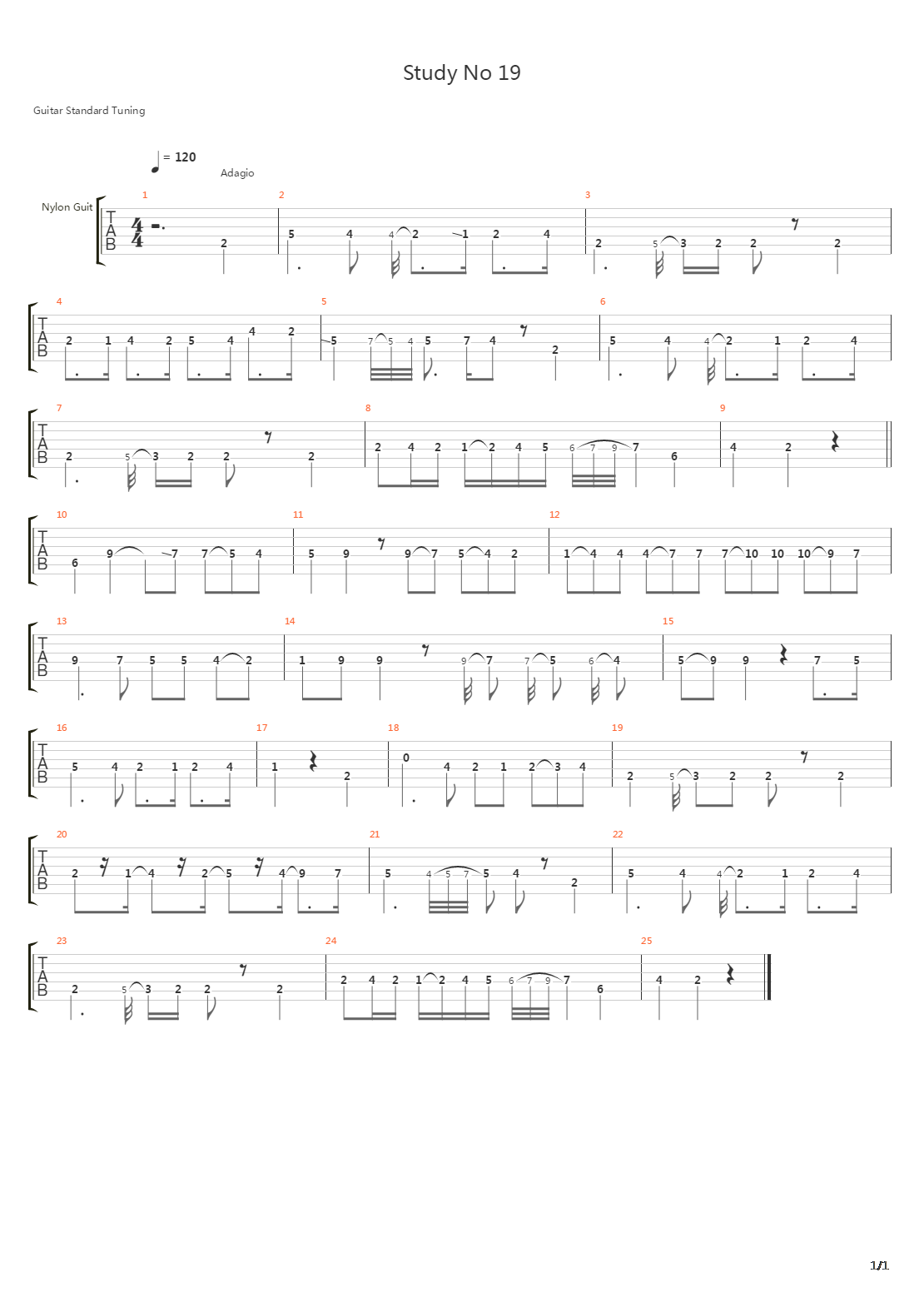 Exercise 89 in E Minor吉他谱