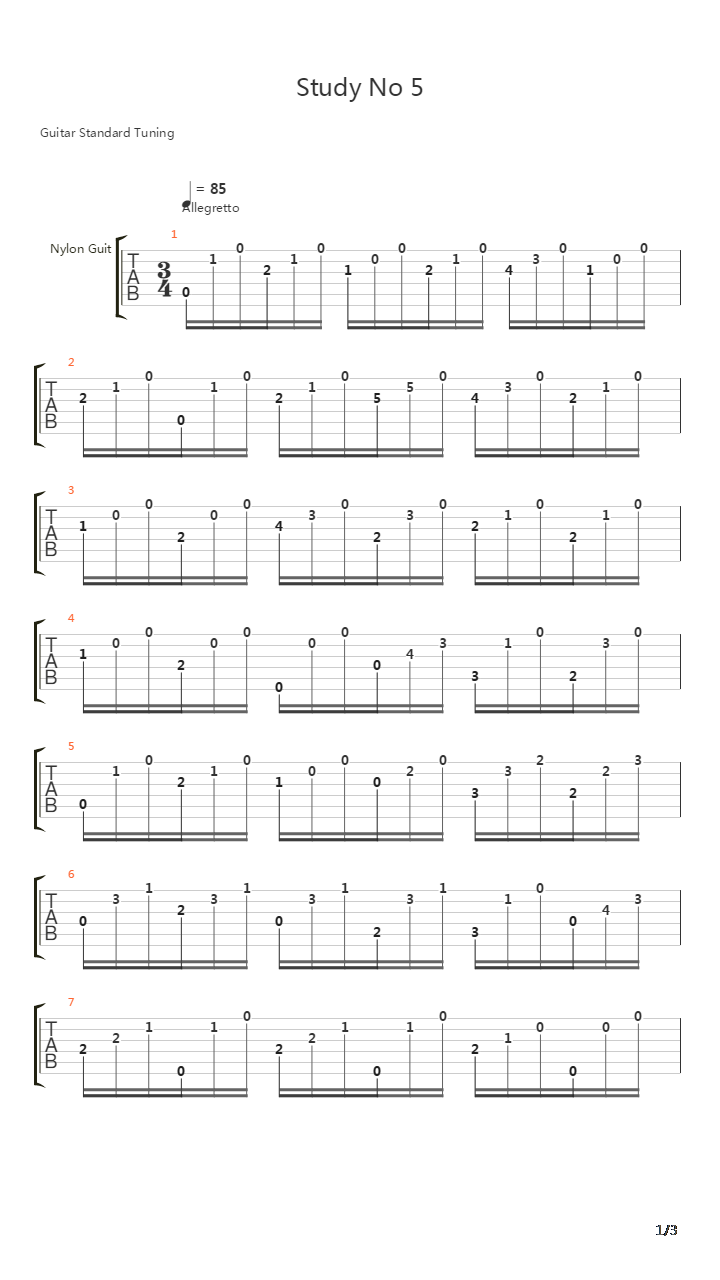 Study No 5吉他谱