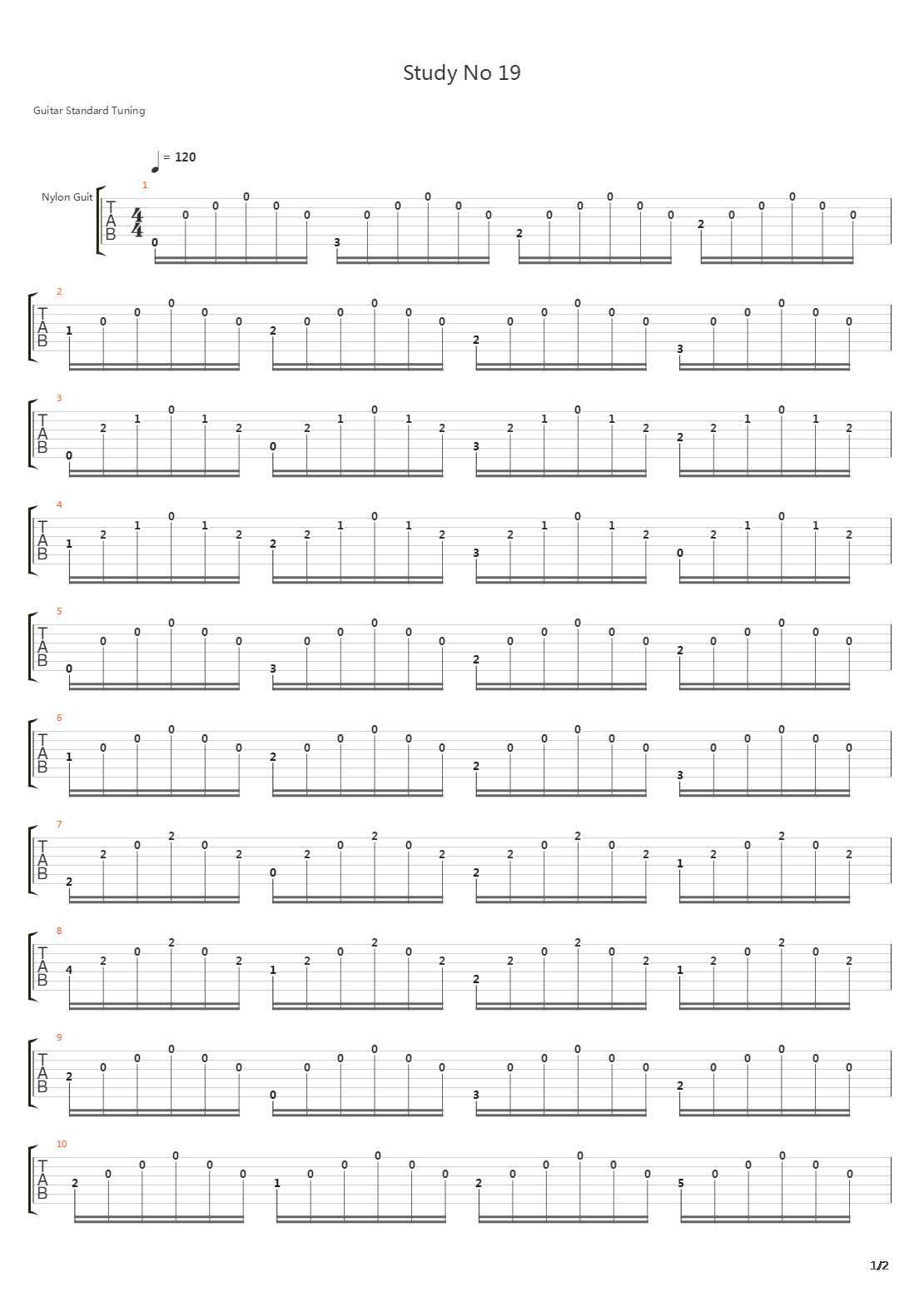 Study No 19吉他谱