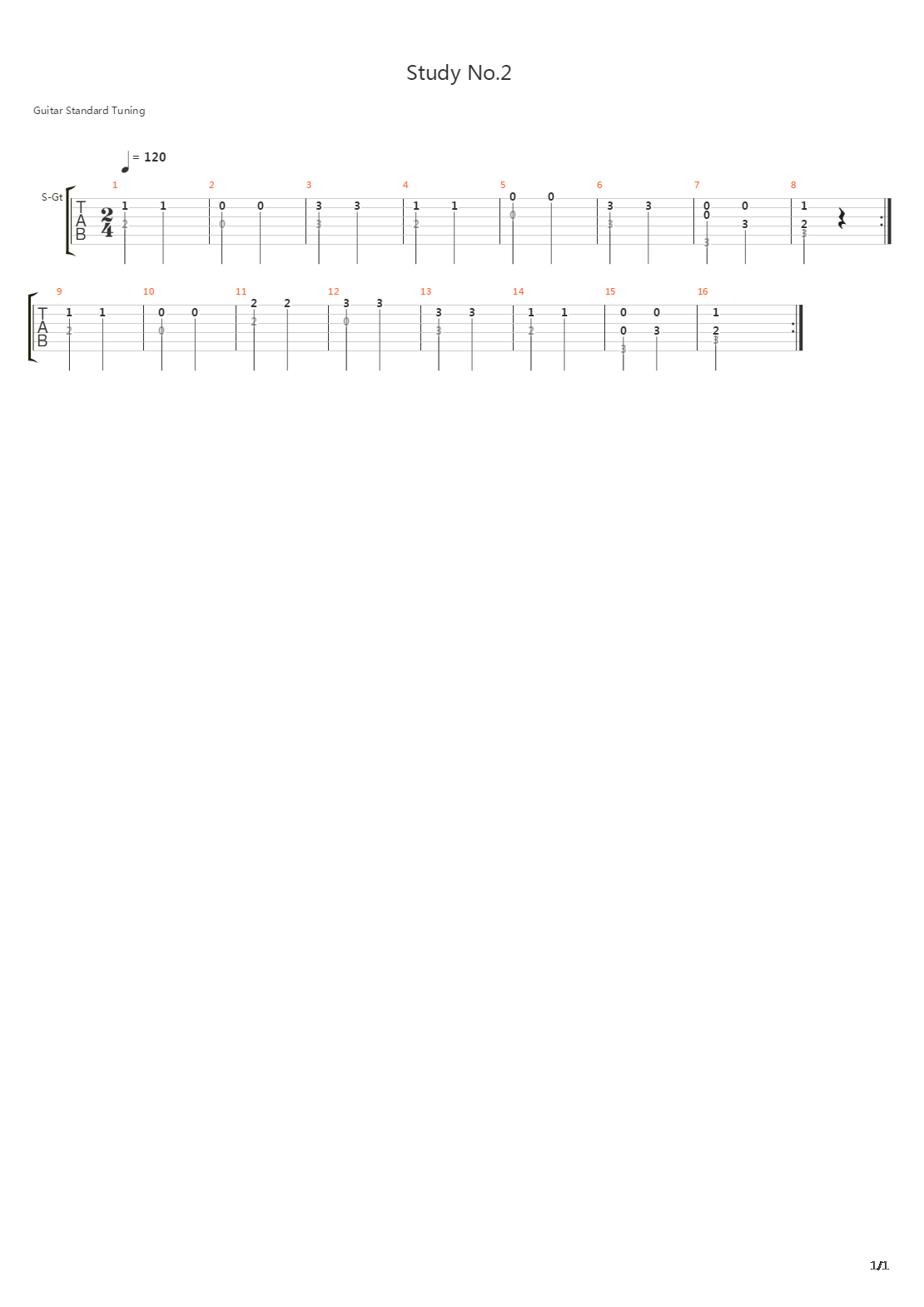 Study No.2吉他谱