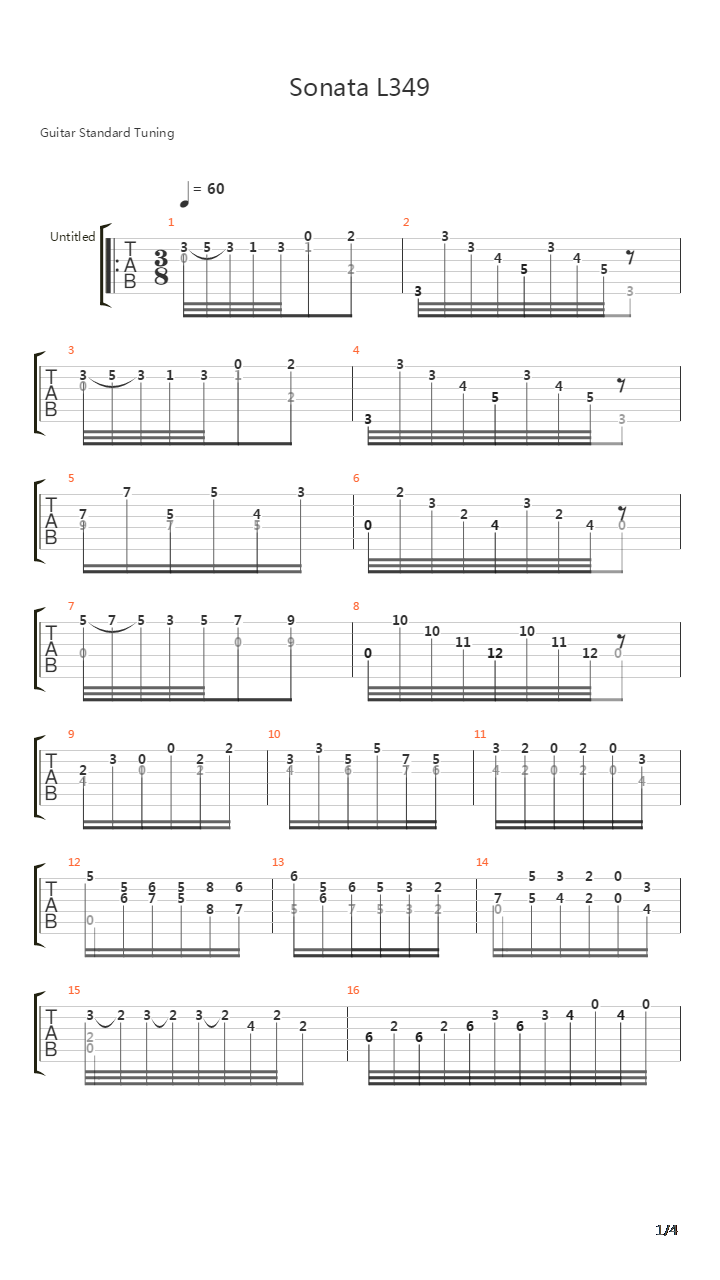 Sonata L349吉他谱