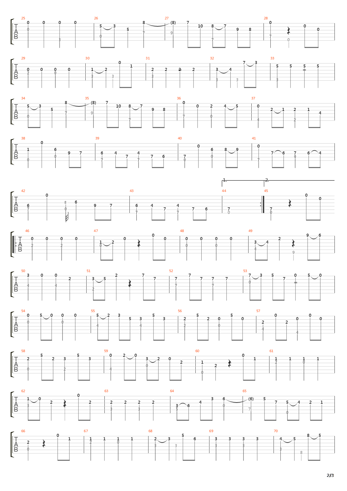 Sonata in A Major吉他谱