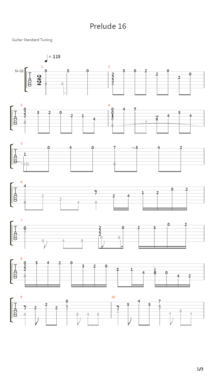 Prelude 16吉他谱
