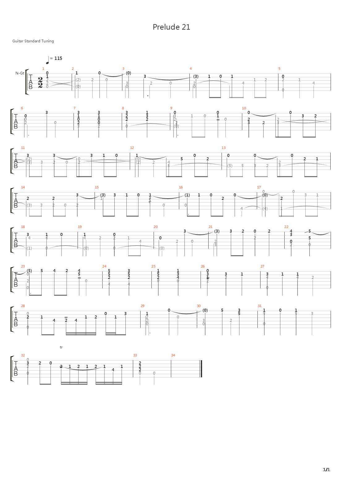 Prelude 21吉他谱