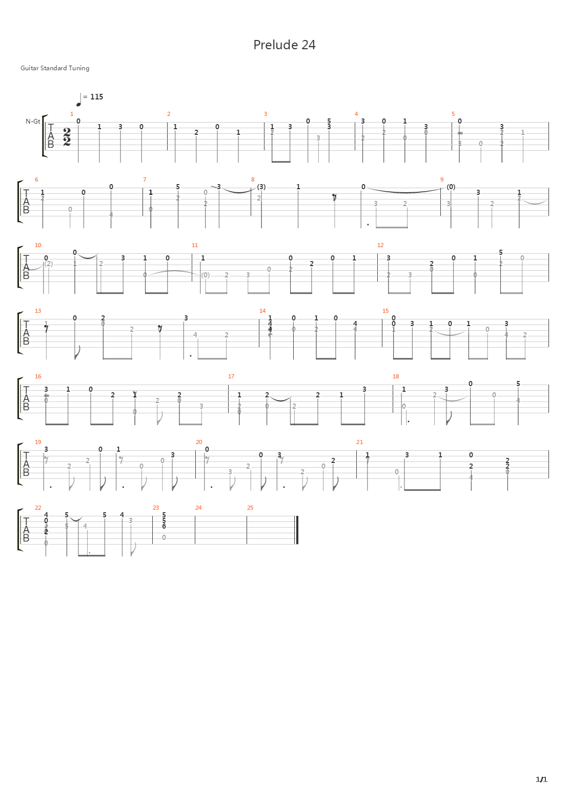 Prelude 24吉他谱