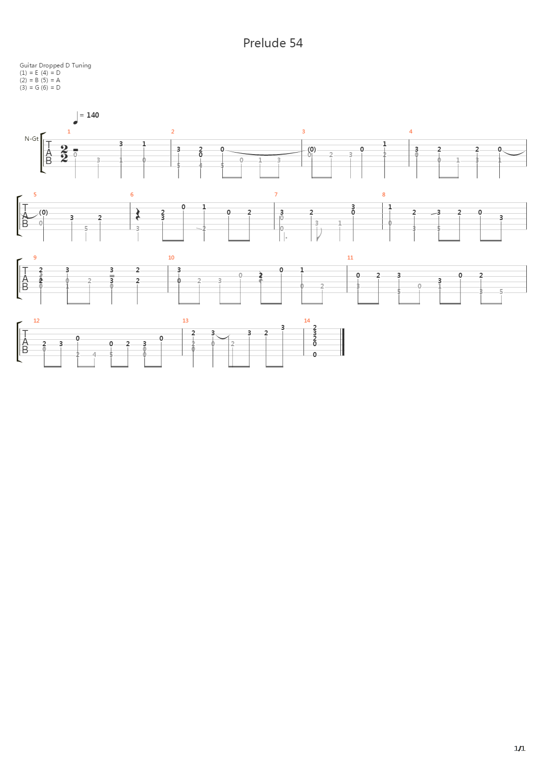 Prelude 54吉他谱