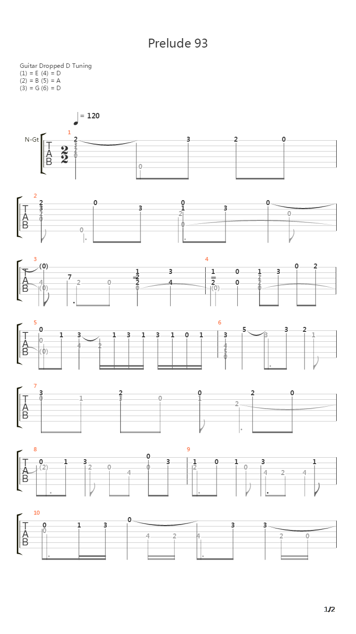 Prelude 93吉他谱