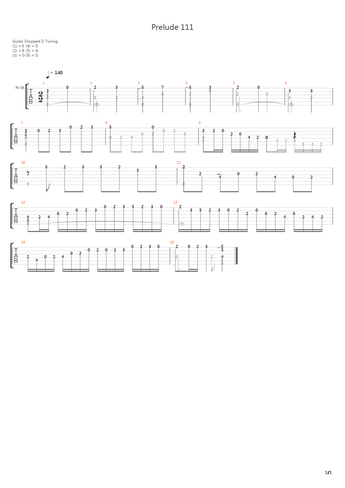 Prelude 111吉他谱